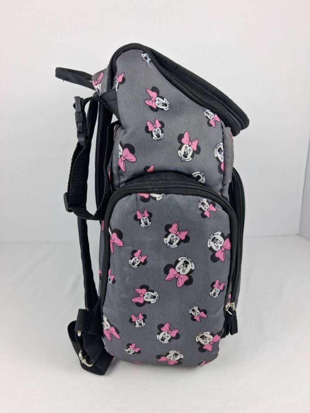 Disney Baby Minnie Mouse Backpack Diaper Bag With Pink Bow Print Multi-Pockets - Picture 2 of 16
